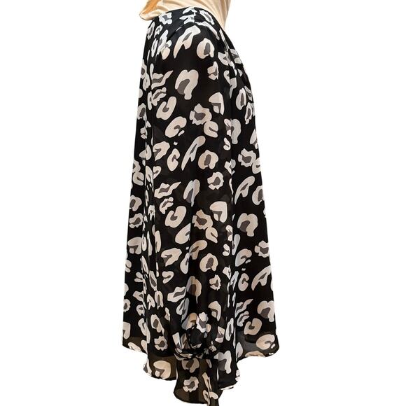 Show Me Your Mumu Blouse Black Gray Abstract Leopard Print Women’s L - Picture 2 of 7